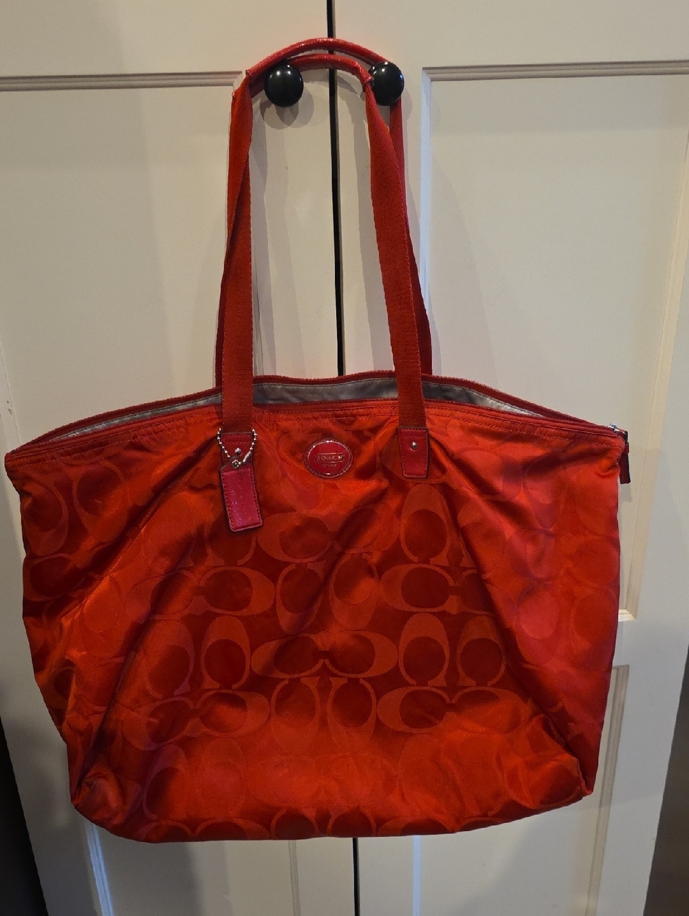 Coach Extra LARGE RED NYLON TOTE